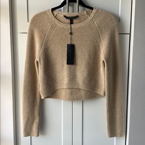 BCBG *never worn* light camel crop sweater Xsmall